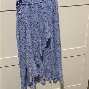 Floral Blue Ruffle Skirt
